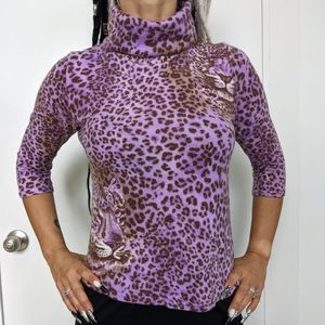 Super soft 3/4 sleeve leopard sweater